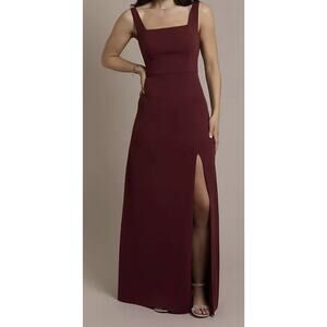 NWT DB Studio Dress Size 10 Twist Back Satin And Crepe A-Line Dress Bordeaux